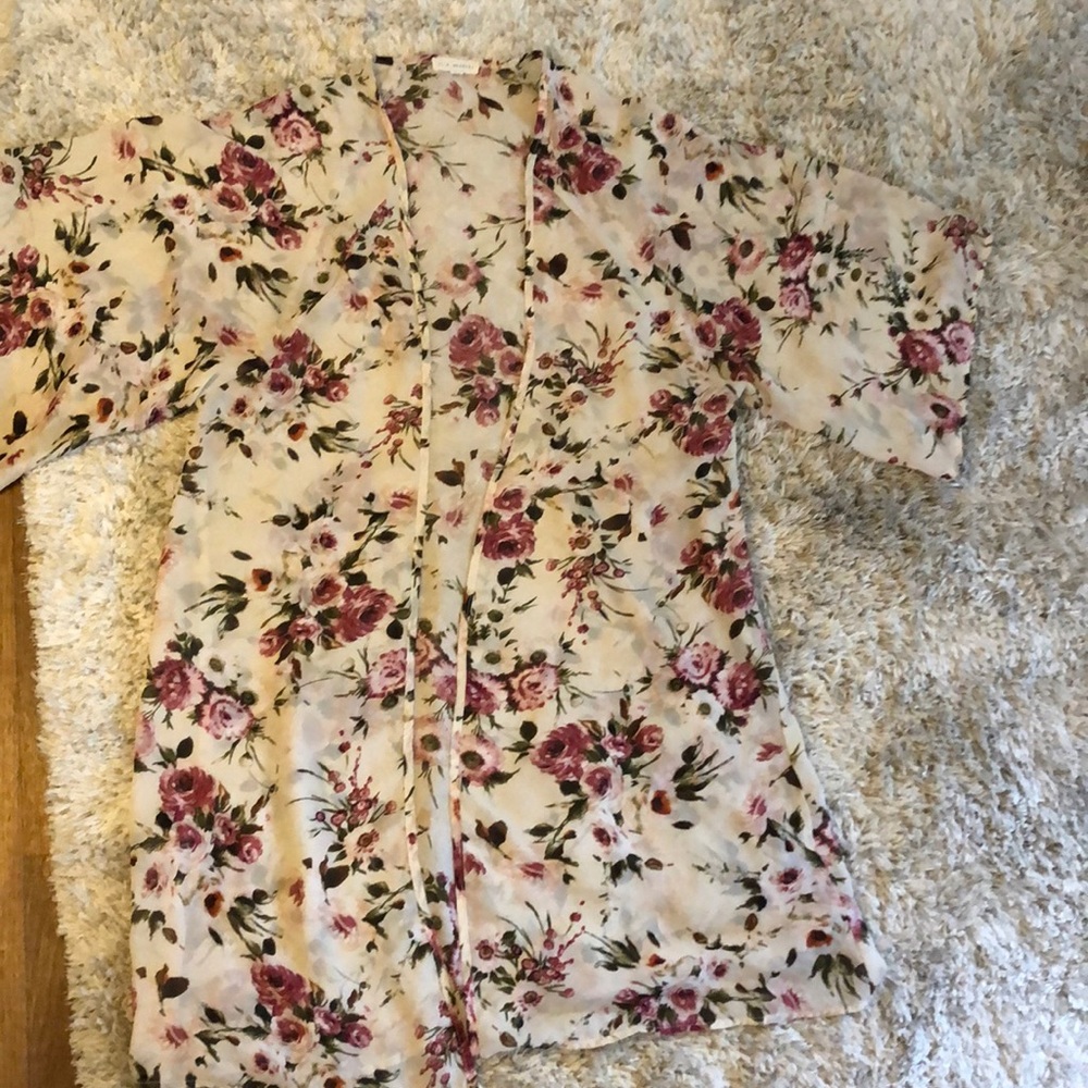 LA Hearts Floral Kimono